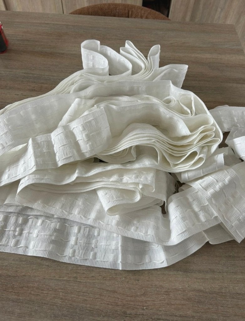 NEUF 24 mètres ruflette pour rideaux, Maison & Meubles, Enlèvement ou Envoi, Neuf, Blanc, Coton