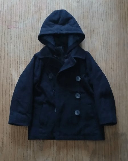 Zwarte nette winterjas / caban La Redoute met kap - Maat 104, Kinderen en Baby's, Gebruikt, La Redoute, Ophalen of Verzenden, Jongen