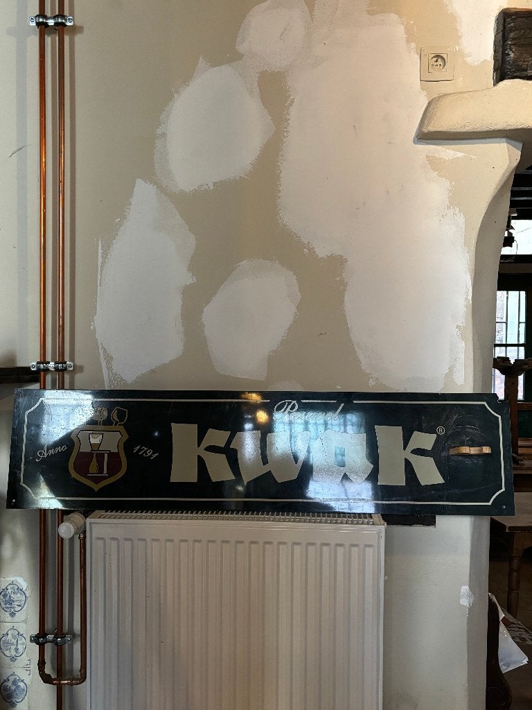 Pauwel Kwak reclamebord met glashouder – vintage, Verzamelen, Ophalen, Reclamebord, N/a, N/a