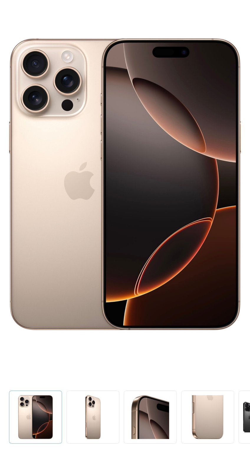 Iphone 16 pro max desert 256, Telecommunicatie, IPhone 16 Pro Max, Zo goed als nieuw, 100 %, Ophalen