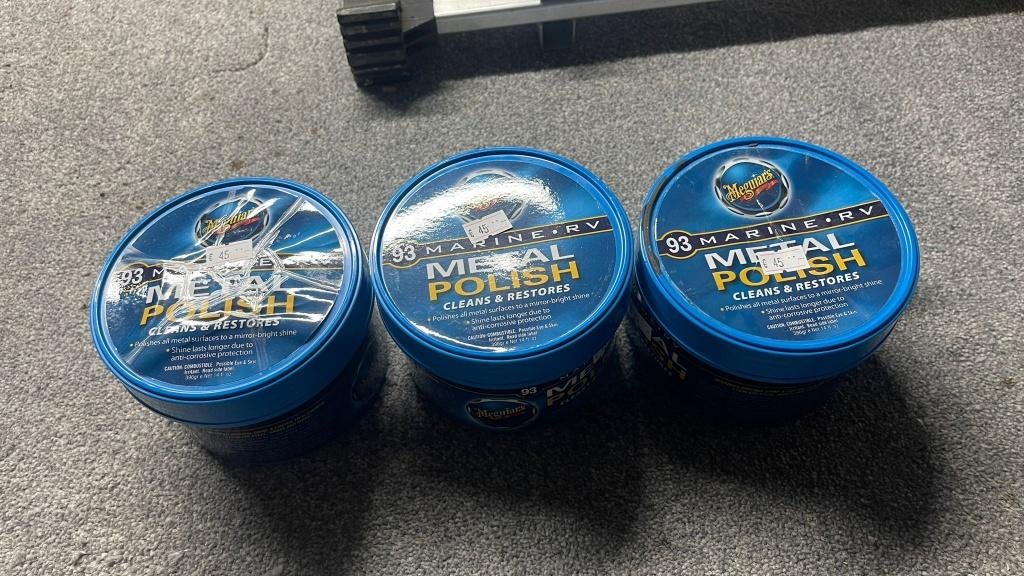 3x Meguiar's Marine Metal Polish M93 — Nieuw -30%, Ophalen of Verzenden