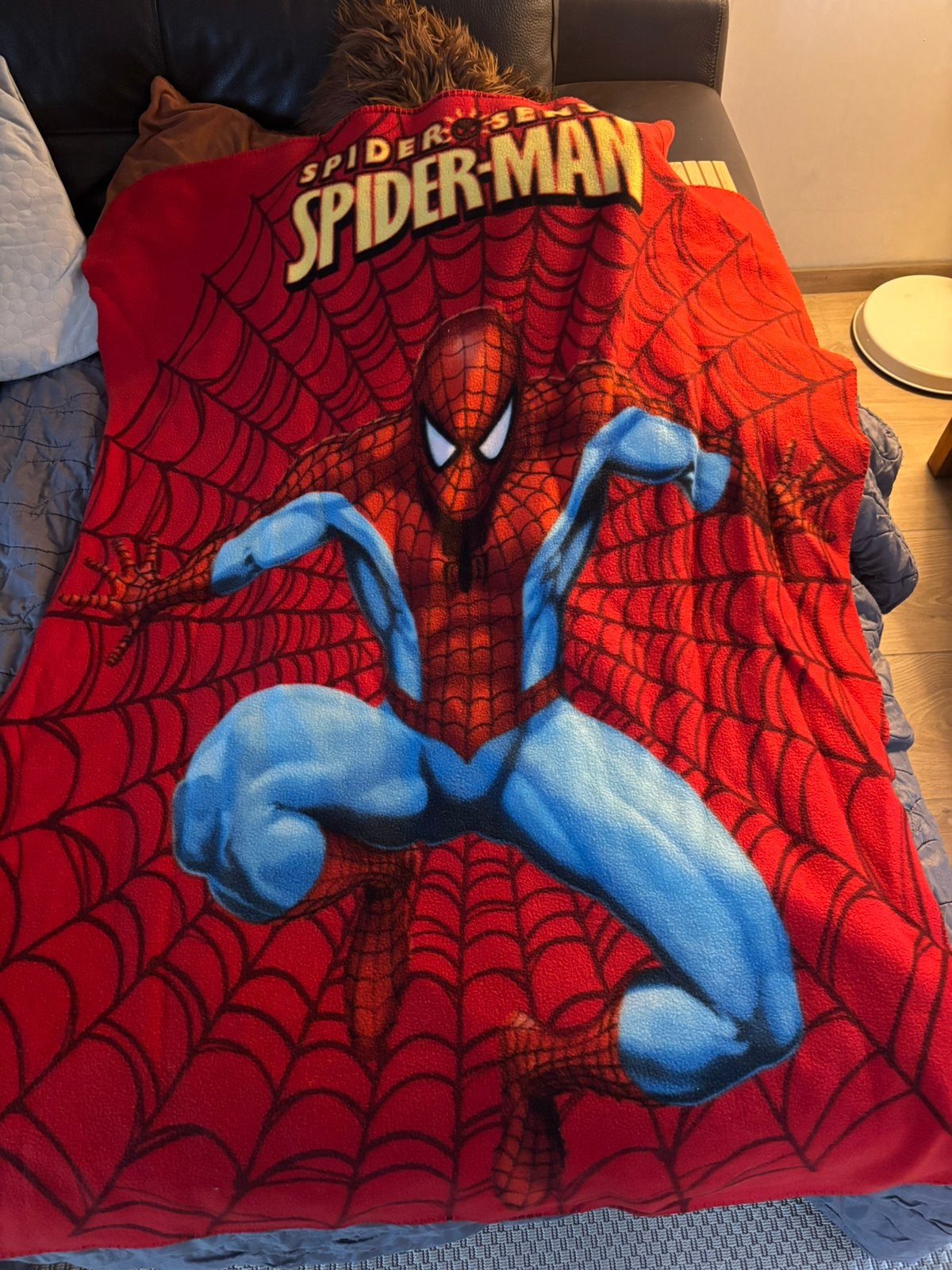 2x Spider-Man fleecedekens, Enlèvement ou Envoi, Comme neuf, Couverture