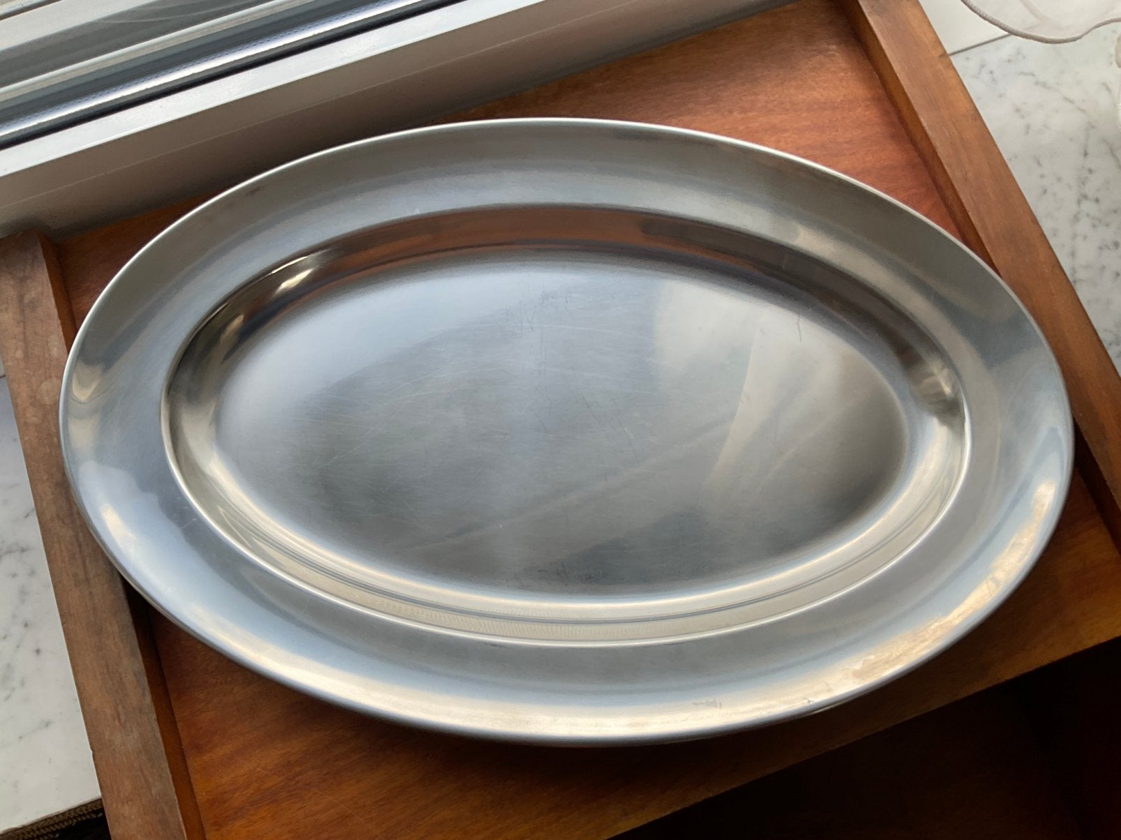 Inox schotel Gense - Sweden, Huis en Inrichting, Ophalen of Verzenden