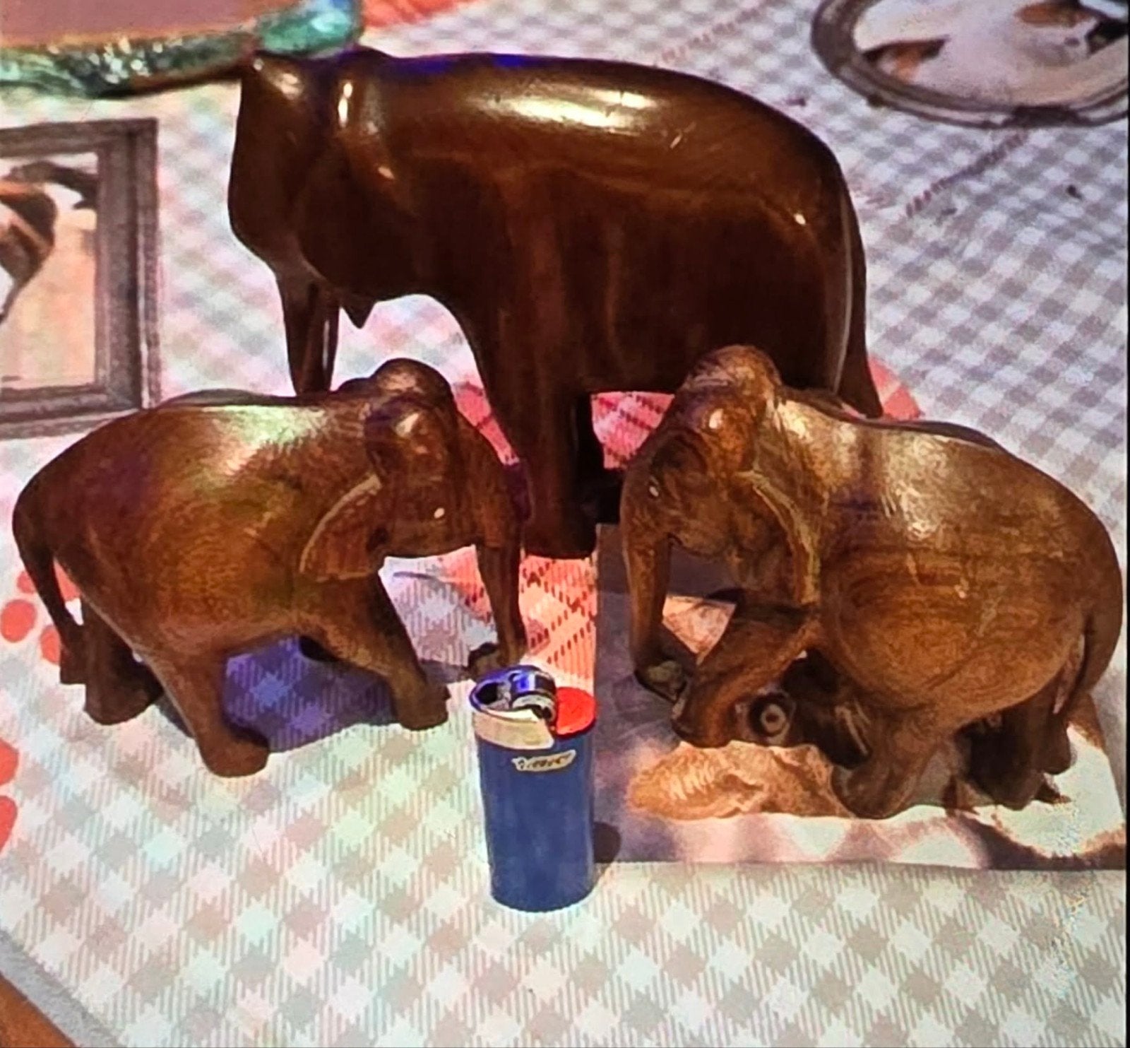 3 Houten Afrikaanse Olifanten, Dieren en Toebehoren, Ophalen of Verzenden