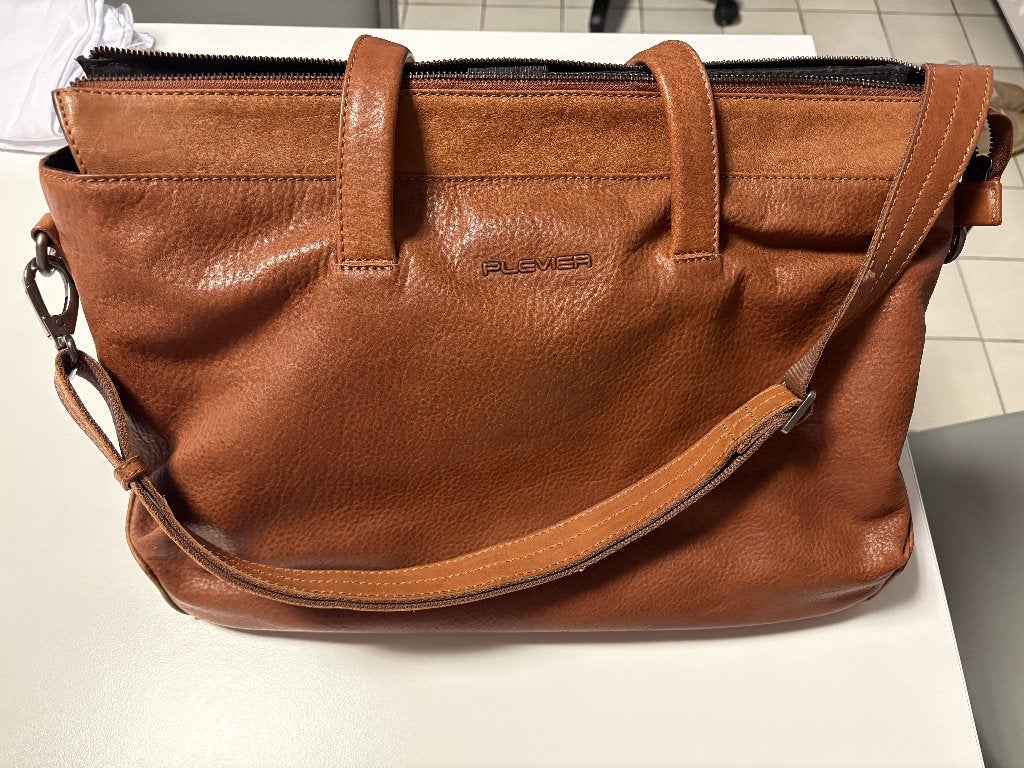Laptoptas Plevier leder, Ophalen, Plevier, Gebruikt, Bruin