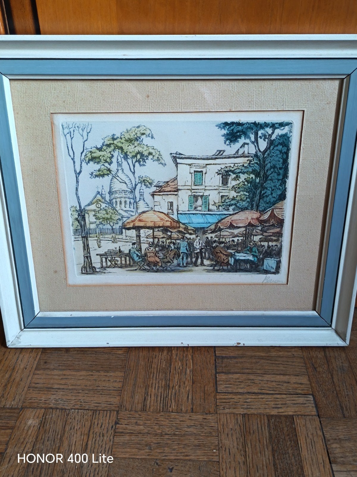 Marcel Julien Baron aquatint ets uit de jaren 60, Antiek en Kunst, Ophalen of Verzenden, Hout, Gesigneerd