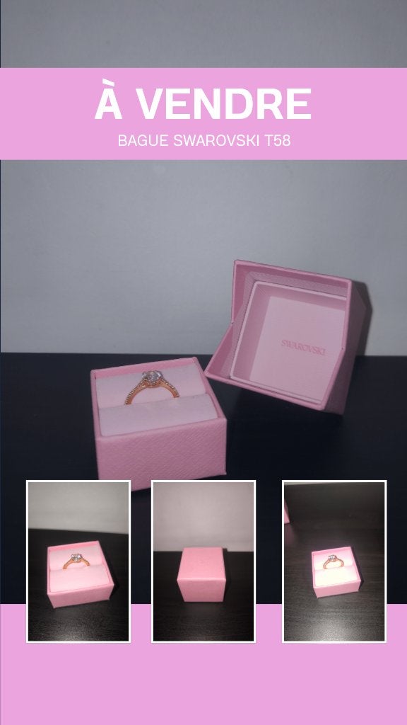 Bague Swarovski T58, Bijoux, Sacs & Beauté, Bagues, Neuf, Femme, 20 ou plus grands, Rose, Autres matériaux, Avec cristal, Enlèvement