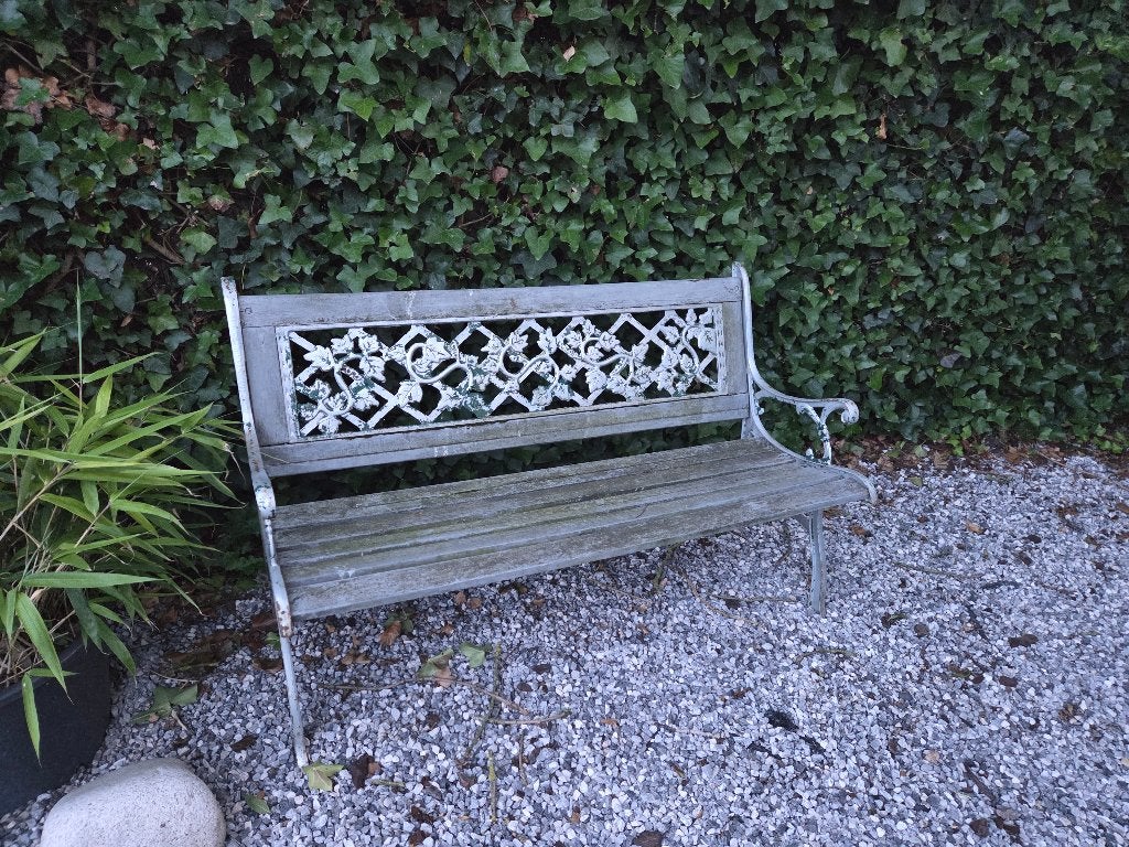 Tuinbank gietijzer, Tuin en Terras, Tuinbanken, Ophalen, Gebruikt, Metaal