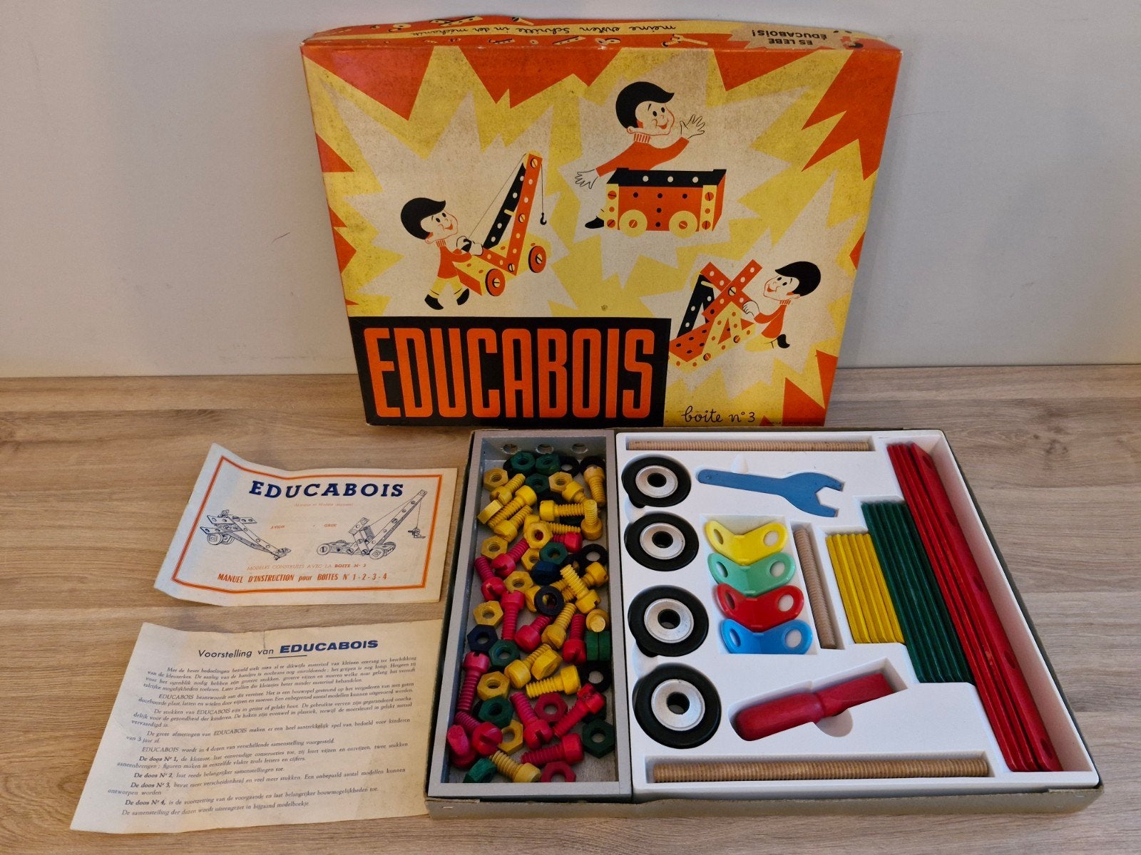 Bouwdoos , mecano , Educabois , doos nr 3 , mooie staat, Ophalen of Verzenden
