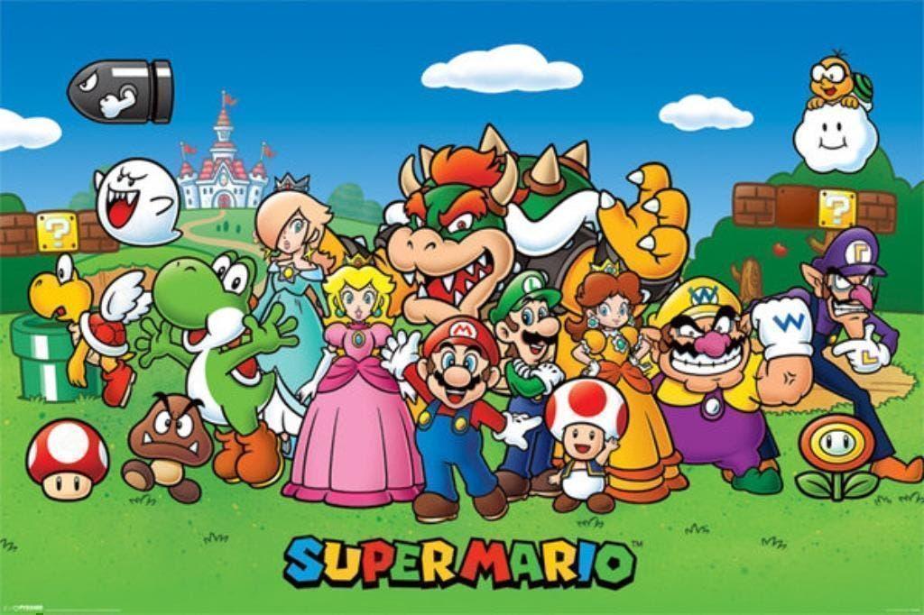 Super Mario Bros Maxi Poster - Characters Muurposter, Verzamelen, Rechthoekig Liggend, Nieuw, Ophalen of Verzenden, A1 t/m A3