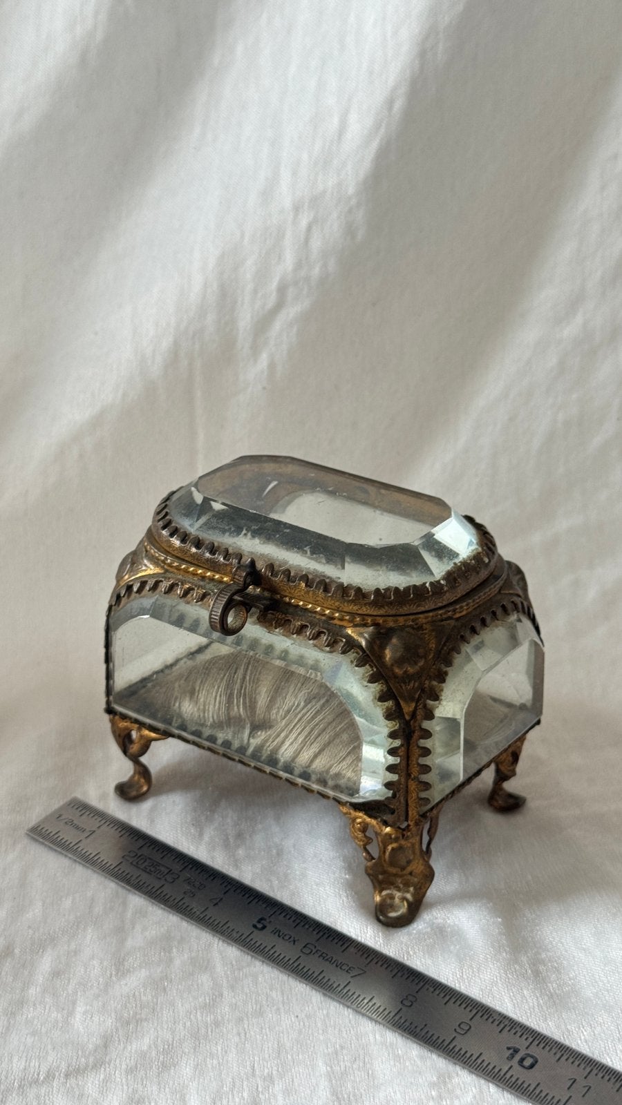 Mini boite Napoleon III verre et capitons, Enlèvement ou Envoi, Utilisé