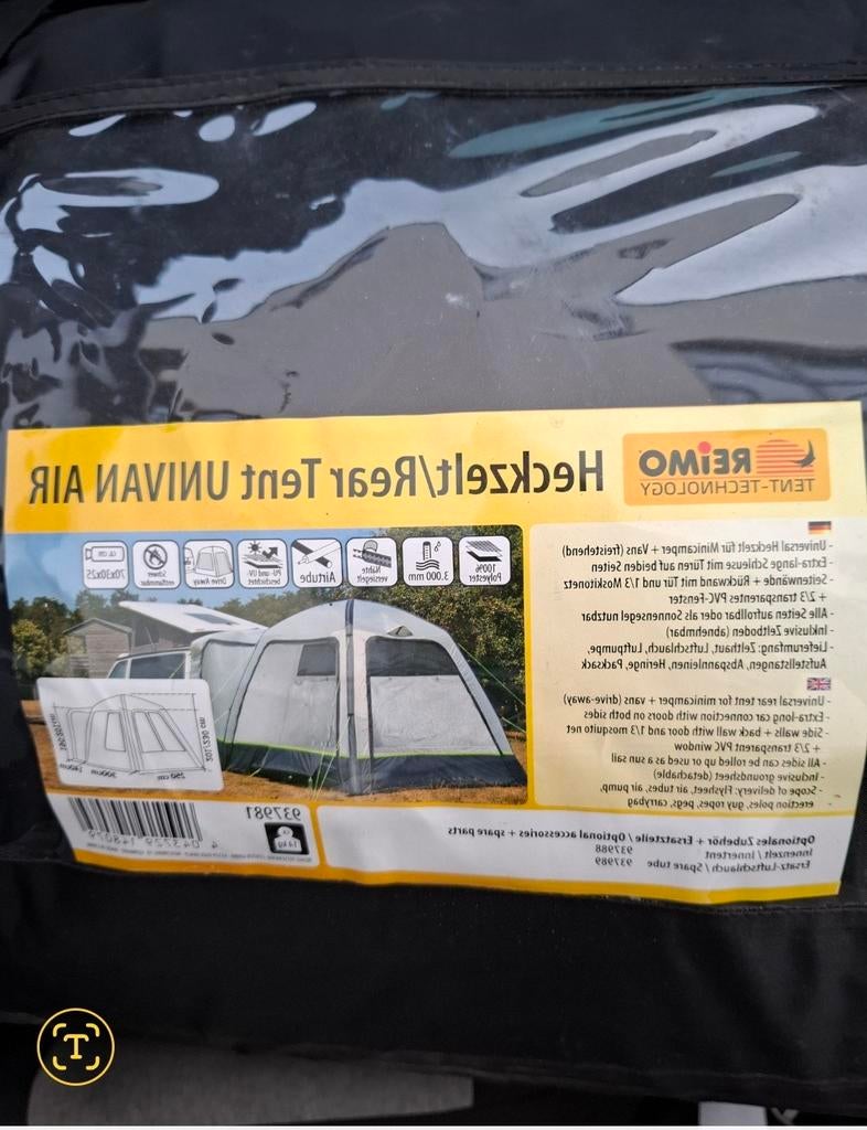 Tente de hayon arrière pour  petit Van gonflable REIMO, Enlèvement
