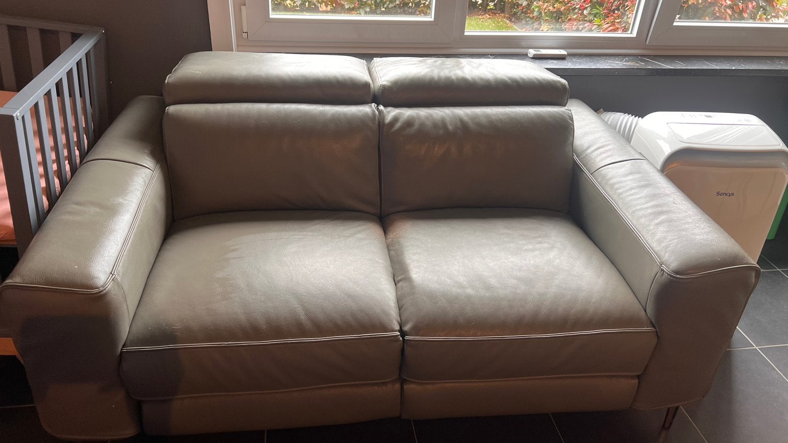 Leren zetel, Ophalen, Gebruikt, 150 tot 200 cm, Tweepersoons