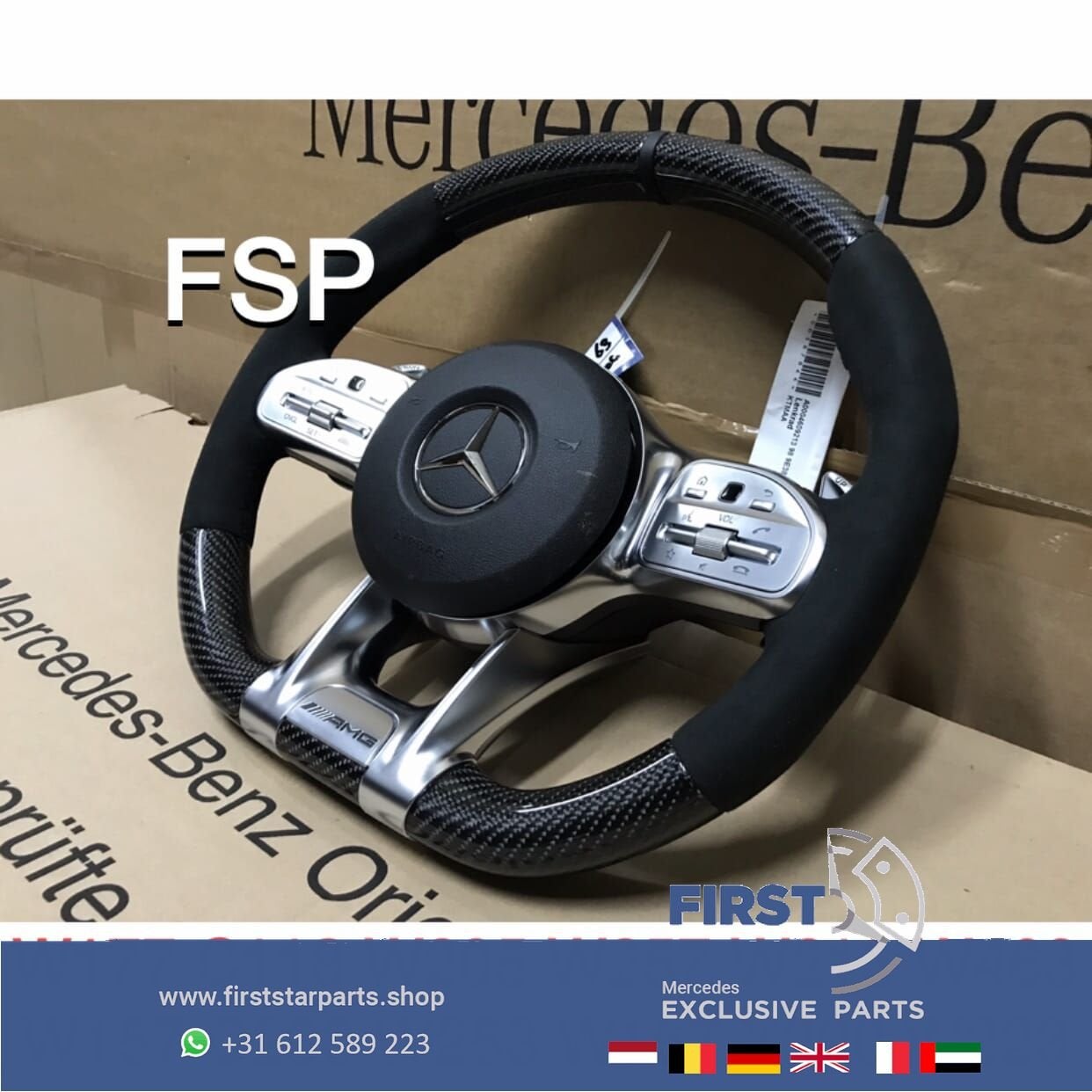 2020 AMG CARBON STUUR + AIRBAG A45 CLA45 C63 E63 GLC63 GLE63, -, Utilisé, -, Envoi