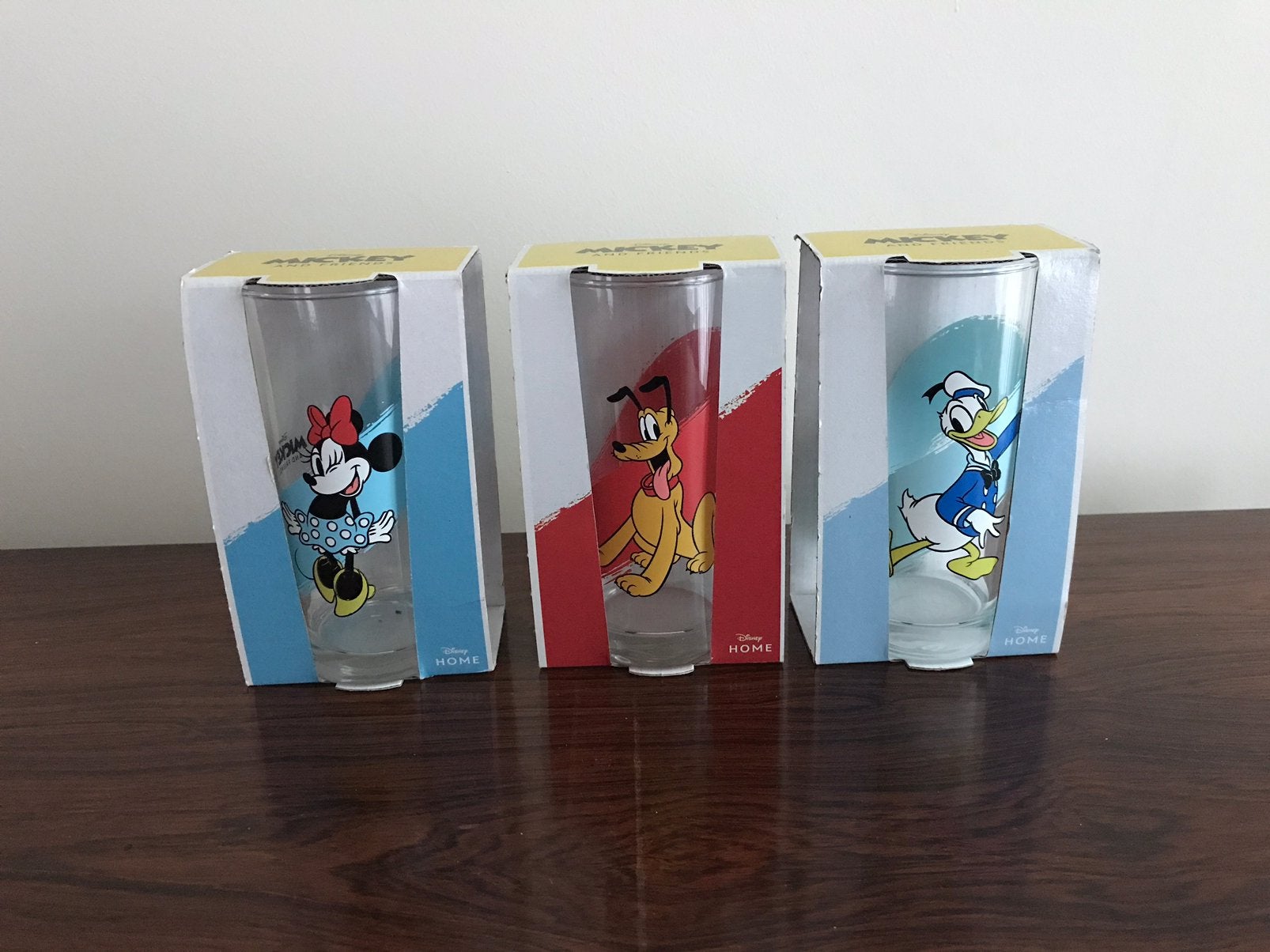 Set Mickey and friends Minnie Pluto Donald Duck Aldi glazen, Verzamelen, Disney, Ophalen of Verzenden, Overige figuren, Nieuw