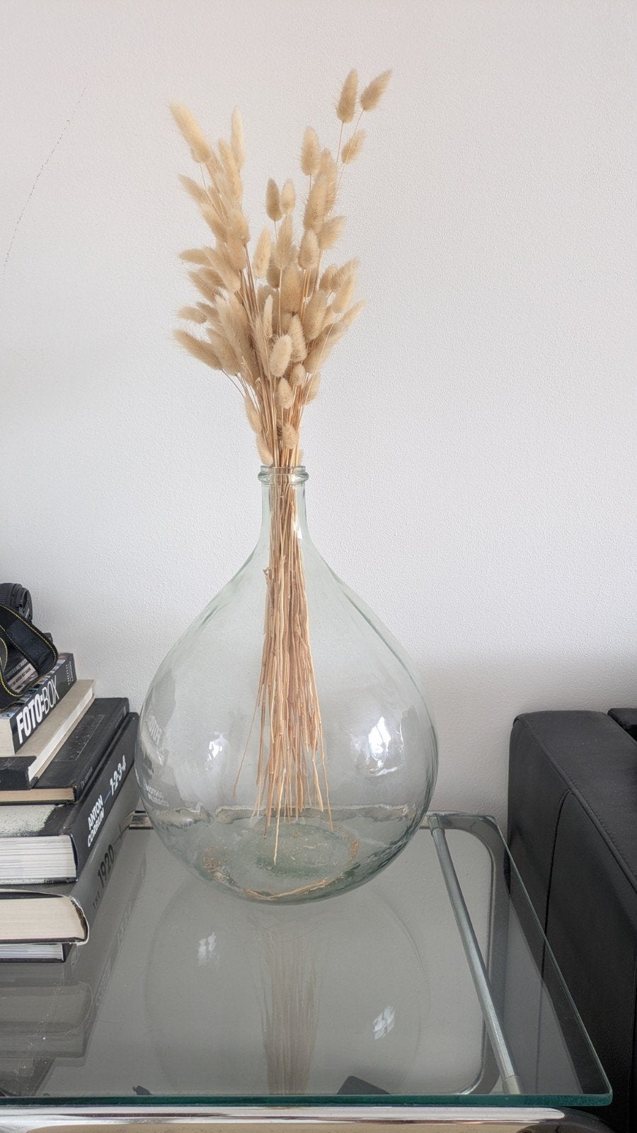 vaas met droogbloem, Huis en Inrichting, Ophalen, Gebruikt, Beige