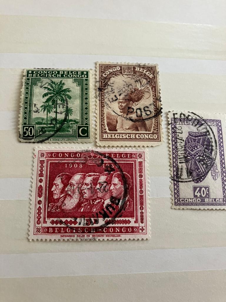 Lot 4 postzegels Belgisch CONGO., Ophalen of Verzenden