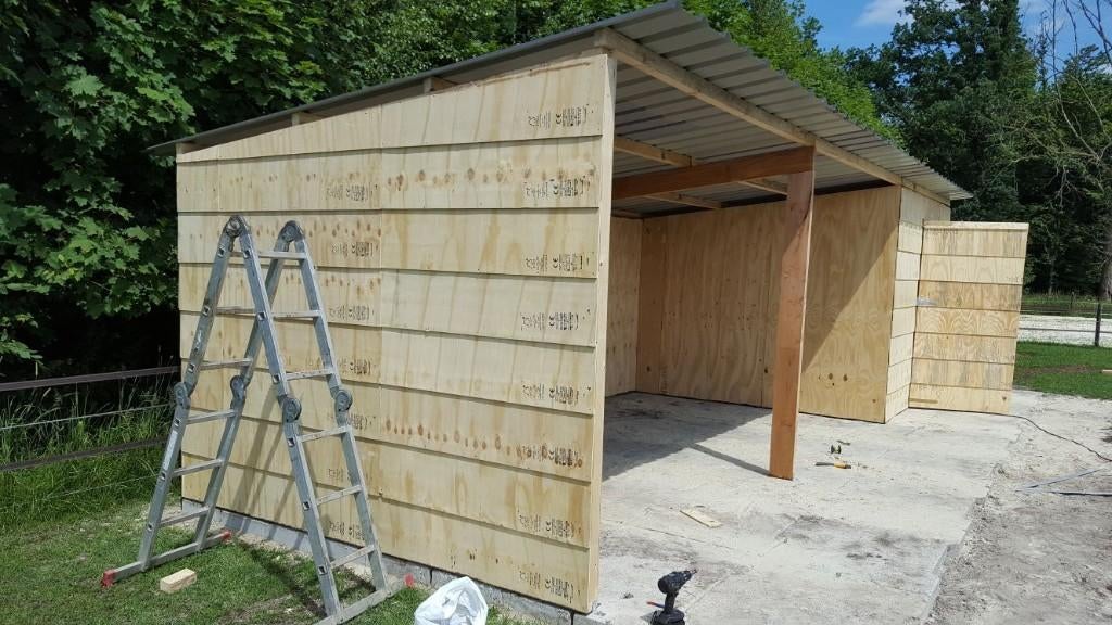 Schuilstal, paardenstal, schuilhok in voorraad, Dieren en Toebehoren, Stalling, 2 of 3 paarden of pony's