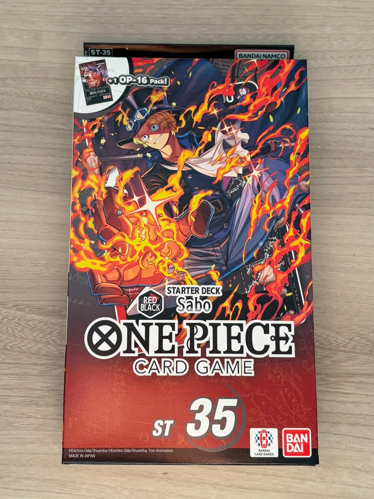 ST-35 Sabo Starter Deck Red Black One Piece Card Game, Ophalen of Verzenden, Zo goed als nieuw, Booster