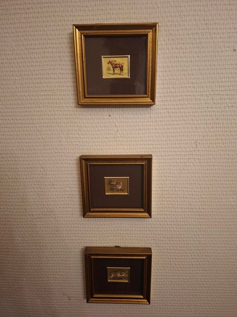 Prachtige Set Vintage Italiaanse Miniaturen – 23KT Bladgoud, Huis en Inrichting, Ophalen