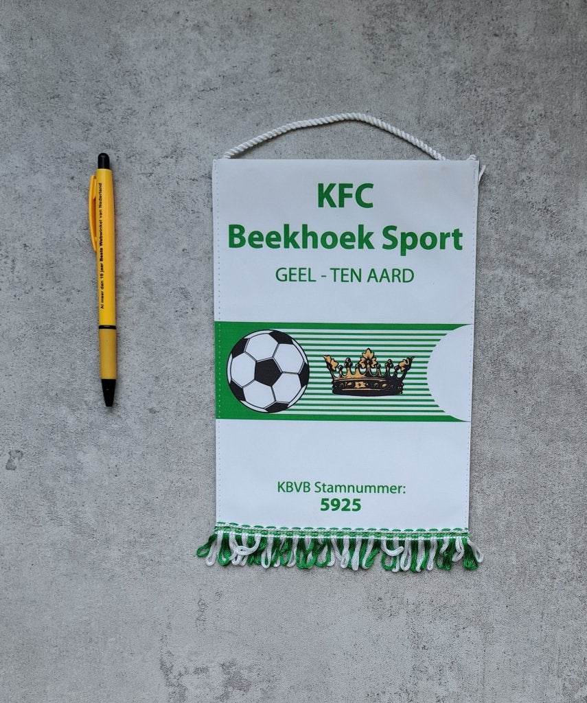 wimpel KFC Beekhoek Sport Geel, Verzamelen, Ophalen of Verzenden, Zo goed als nieuw, Vaantje of Sjaal