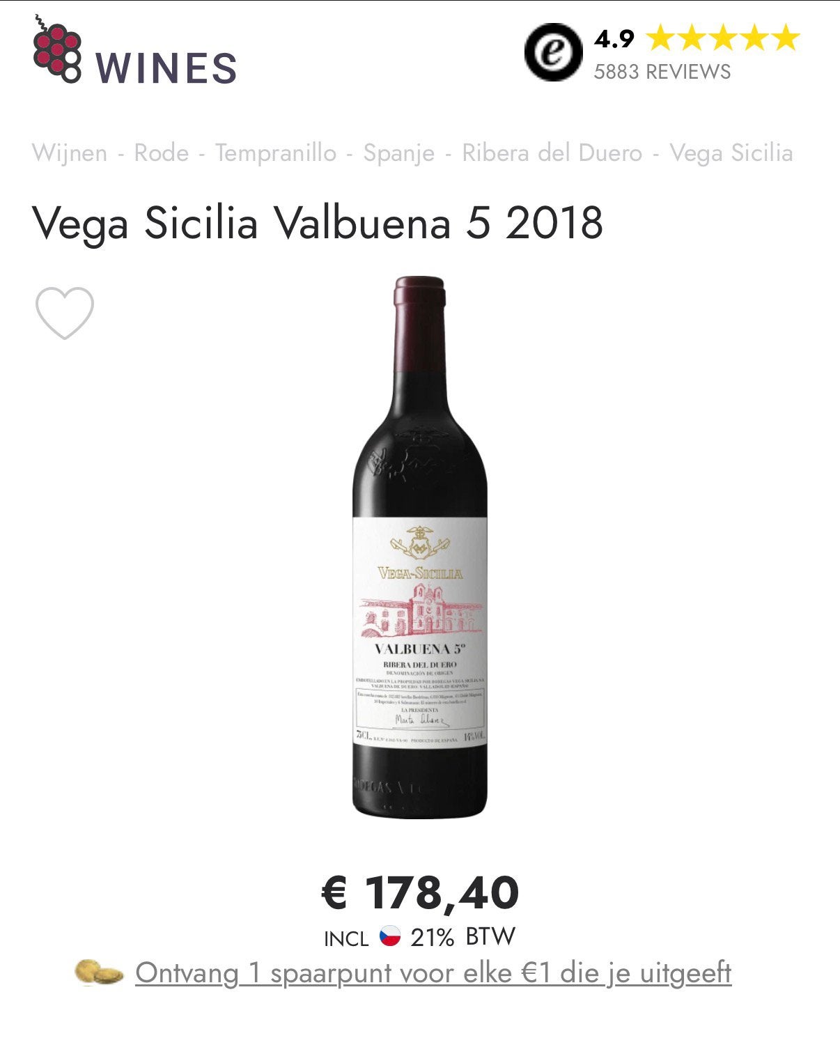 3 flessen: Vega sicilia - valbuna 5 - 2018, Collections, Vins, Neuf, Vin rouge, Italie, Enlèvement