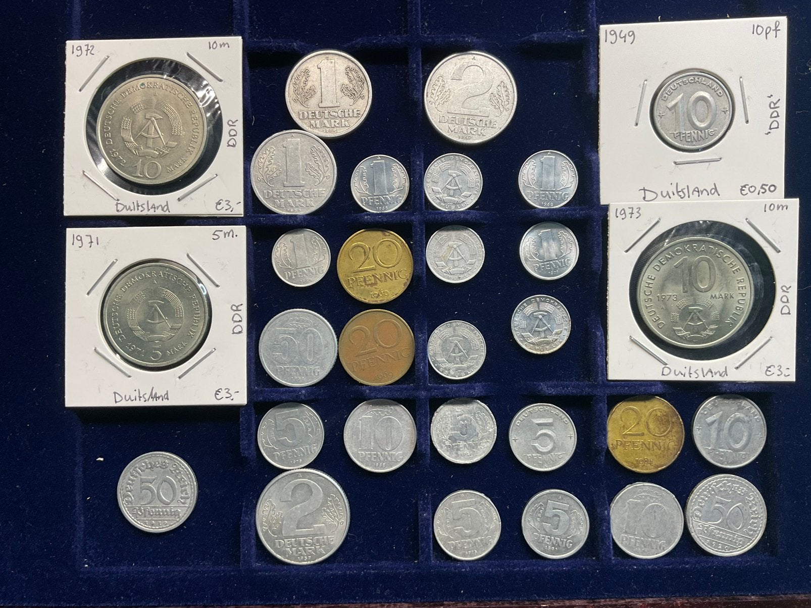 DDR - 30 prachtige zilverkleurige  munten niet meer bestaand, Postzegels en Munten, Verzenden, Duitsland, Setje