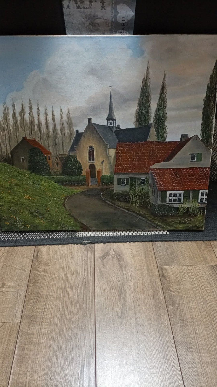 Schilderij van vlassenbroek (Dendermonde) 20€, Ophalen, Handgeschilderd, Landschap, Doek
