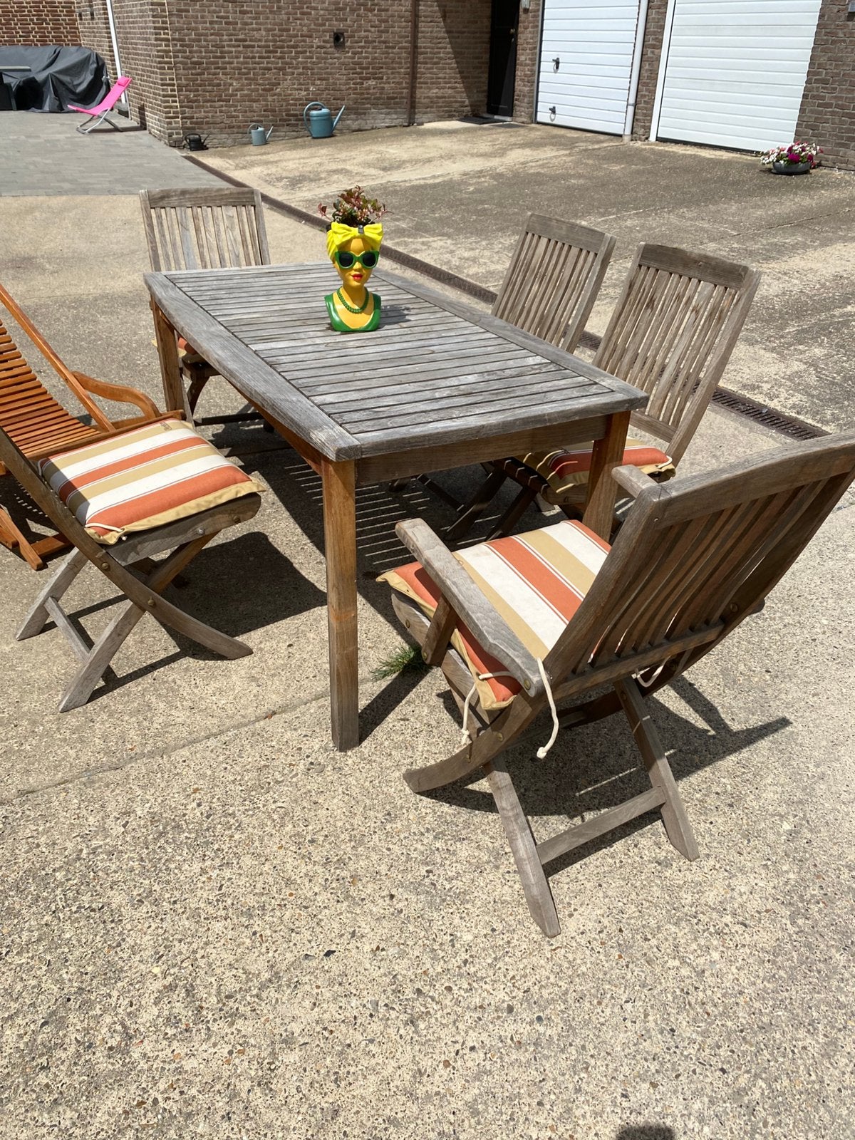Houten tuinset, Ophalen, Gebruikt, Tuinset