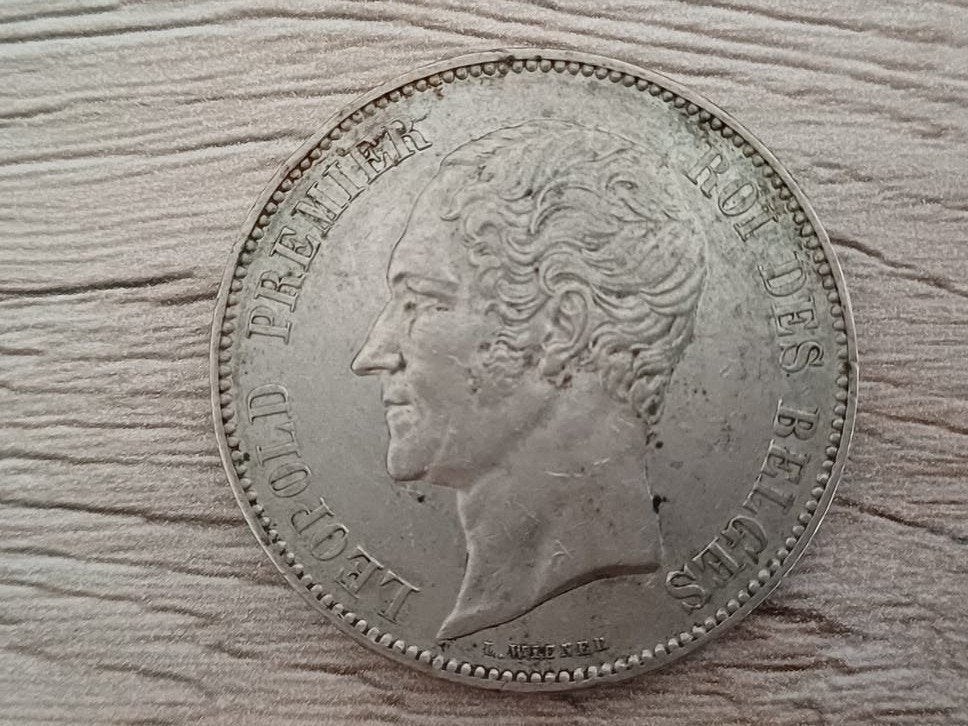 Belgique 5 francs 1852 léopold I, Enlèvement ou Envoi, Monnaie en vrac, Argent, Argent