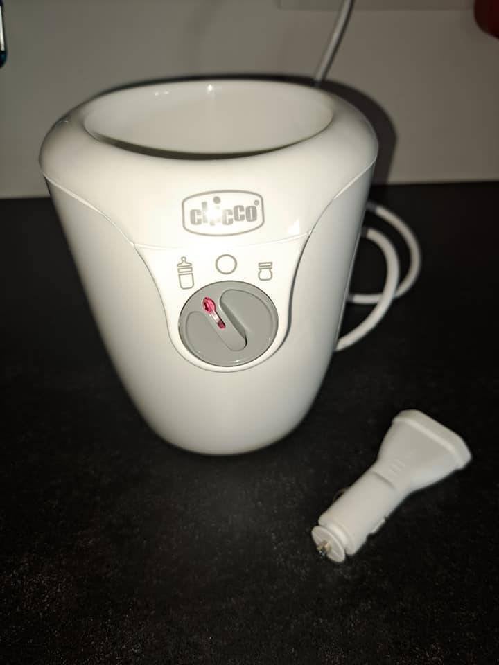 Chicco baby flessenwarmer, voor 12V én 220V, Ophalen of Verzenden, Zo goed als nieuw, Flessen- of potjesverwarmer