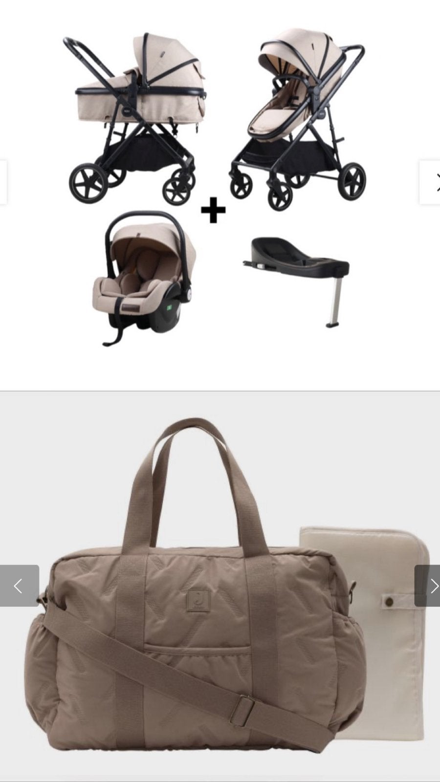 Novi Jaxx 3 in 1 kleur Sand + Jollein milky coffee luiertas, Enfants & Bébés, Buggys, Enlèvement, Neuf