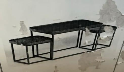 3-delige nieuwe salontafel in zwart smeedijzer, Ophalen, 50 tot 100 cm, Nieuw, Metaal