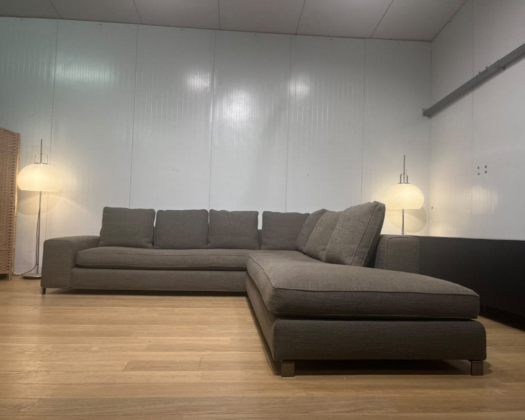 NIEUWSTAAT Minotti Williams Hoekbank + GARANTIE, Hoekbank, 300 cm of meer, Ophalen of Verzenden, Zo goed als nieuw