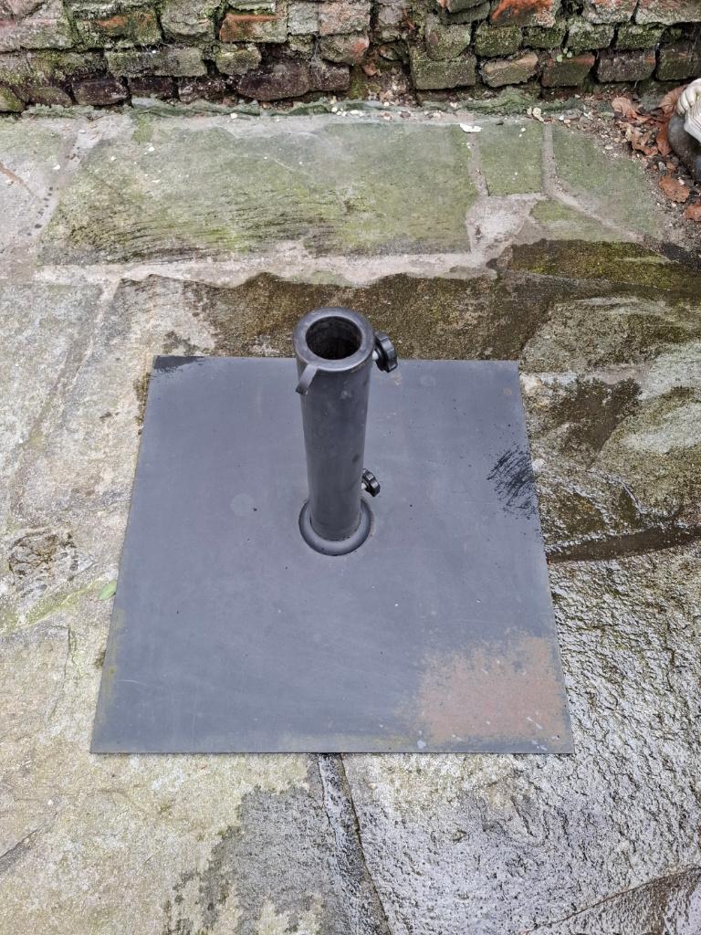 Parasolvoet metaal 50cm x 50cm, Ophalen, Gebruikt, Minder dan 1 meter, Parasolvoet