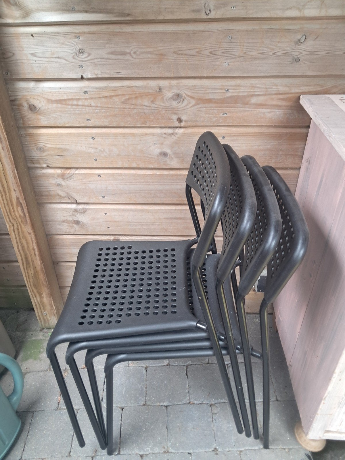 zwarte stapelstoelen, Jardin & Terrasse, Chaises de jardin, Enlèvement