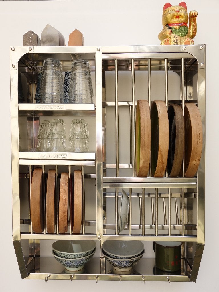 Dressoir met afdruiprek 76x60 cm - INDIA BOMBAY, Verzenden, Nieuw, Etagère, Metaal