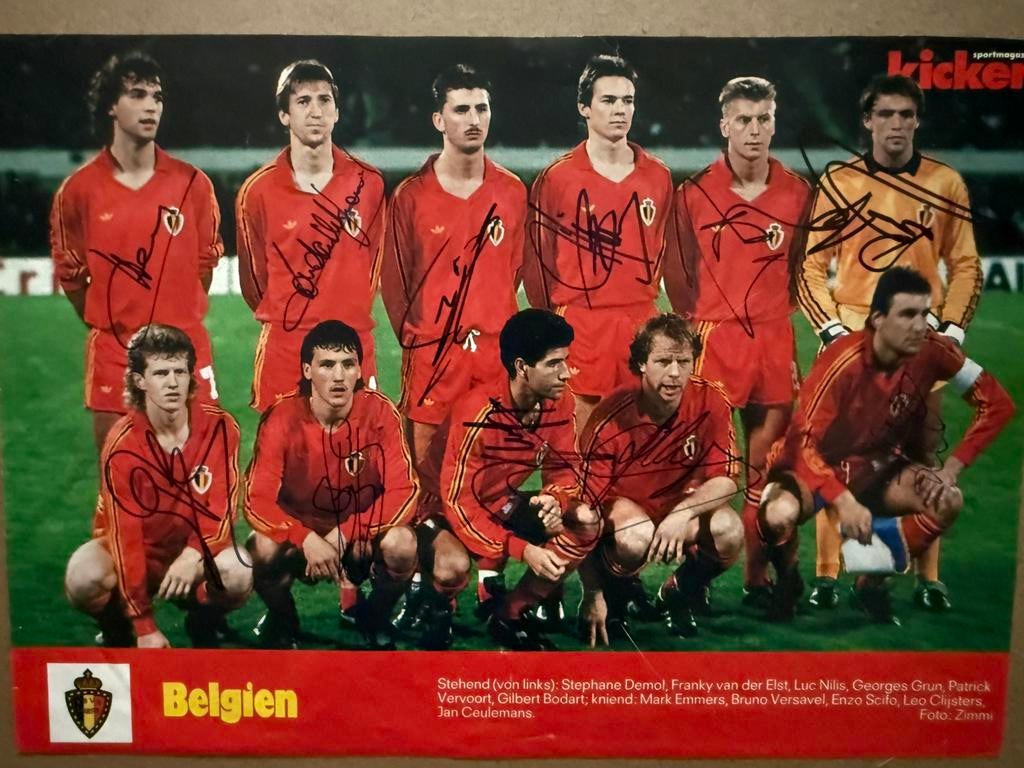 Unieke gesigneerde poster rode duivels, Ophalen of Verzenden, Nieuw, Poster, Plaatje of Sticker