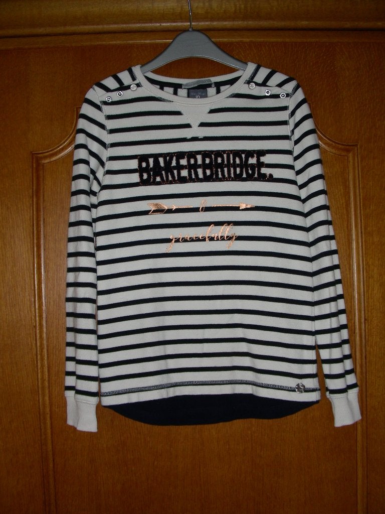 Gestreepte trui, Baker Bridge, maat 140, 10 jaar, Enfants & Bébés, Enlèvement ou Envoi, Pull ou Veste, Fille, Comme neuf