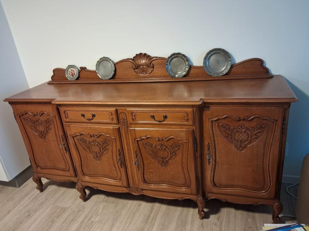 Antiek massief eiken dressoir/buffetkast – landelijke stijl, Antiek en Kunst, Antiek | Meubels | Kasten, Ophalen