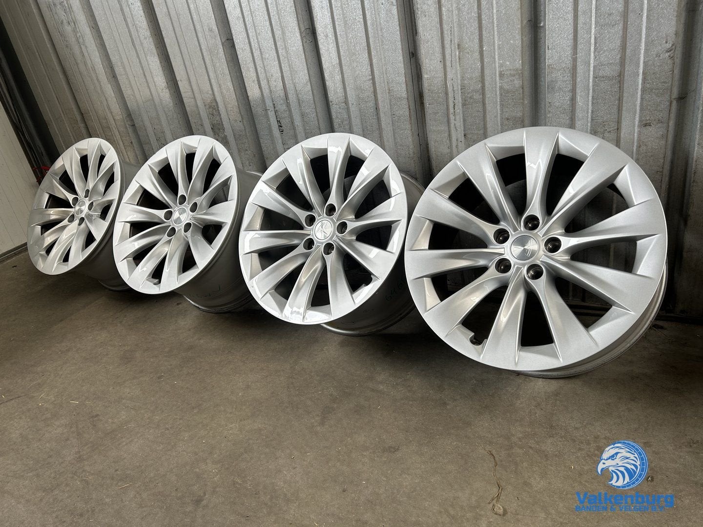 Originele Tesla Model S X Turbine 20 inch breedset velgen 5x, Gebruikt, Velg(en), -, -