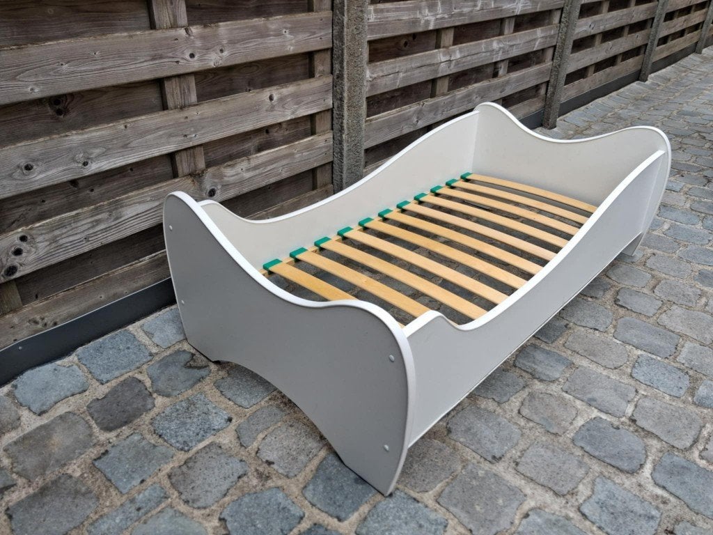 kinderbed laagslaper, Ophalen, 140 tot 160 cm, 70 tot 85 cm, Lattenbodem