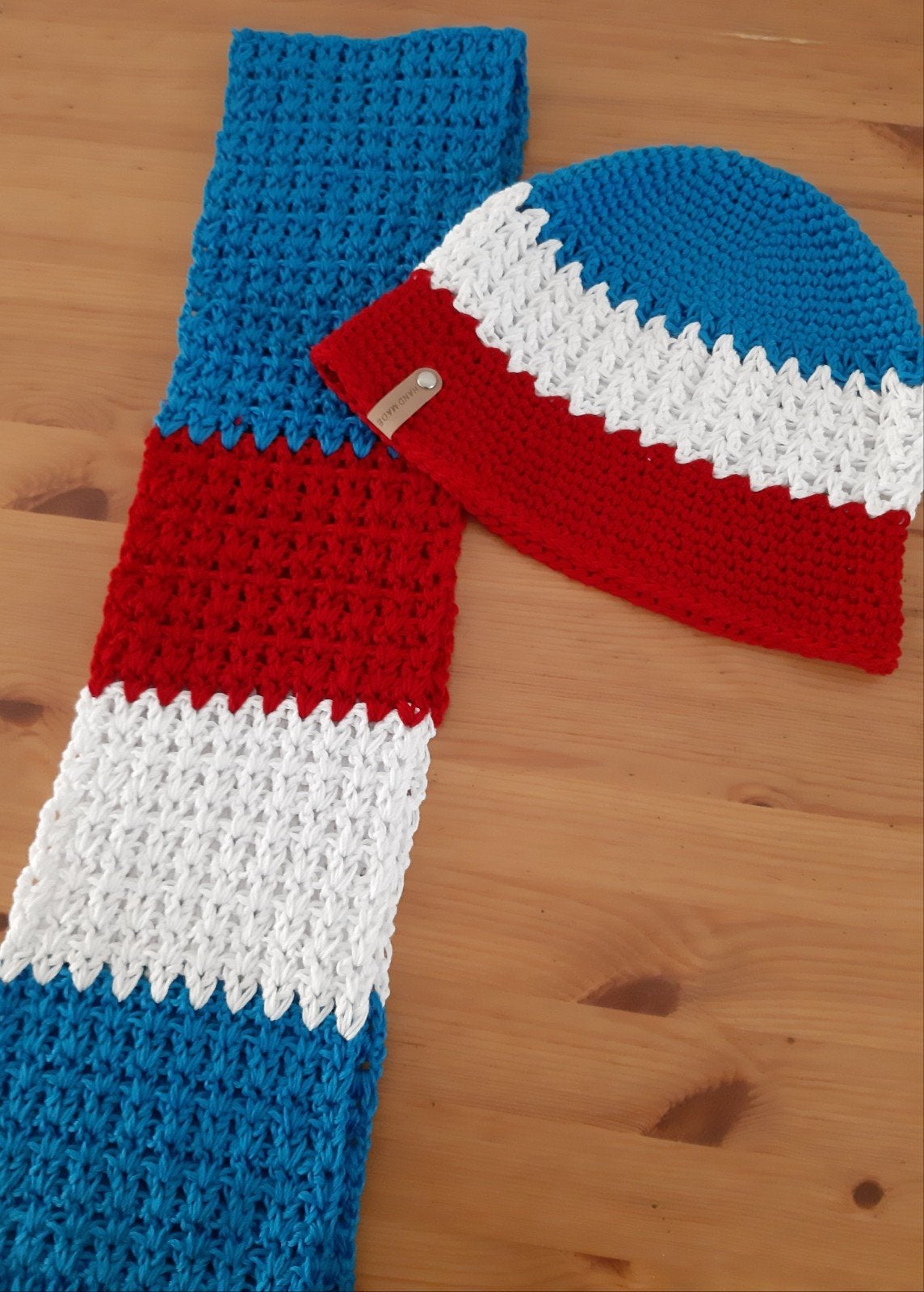 Chapeau d'été pour supporter au crochet,sans marque, bleu,bl, Envoi, Chapeau