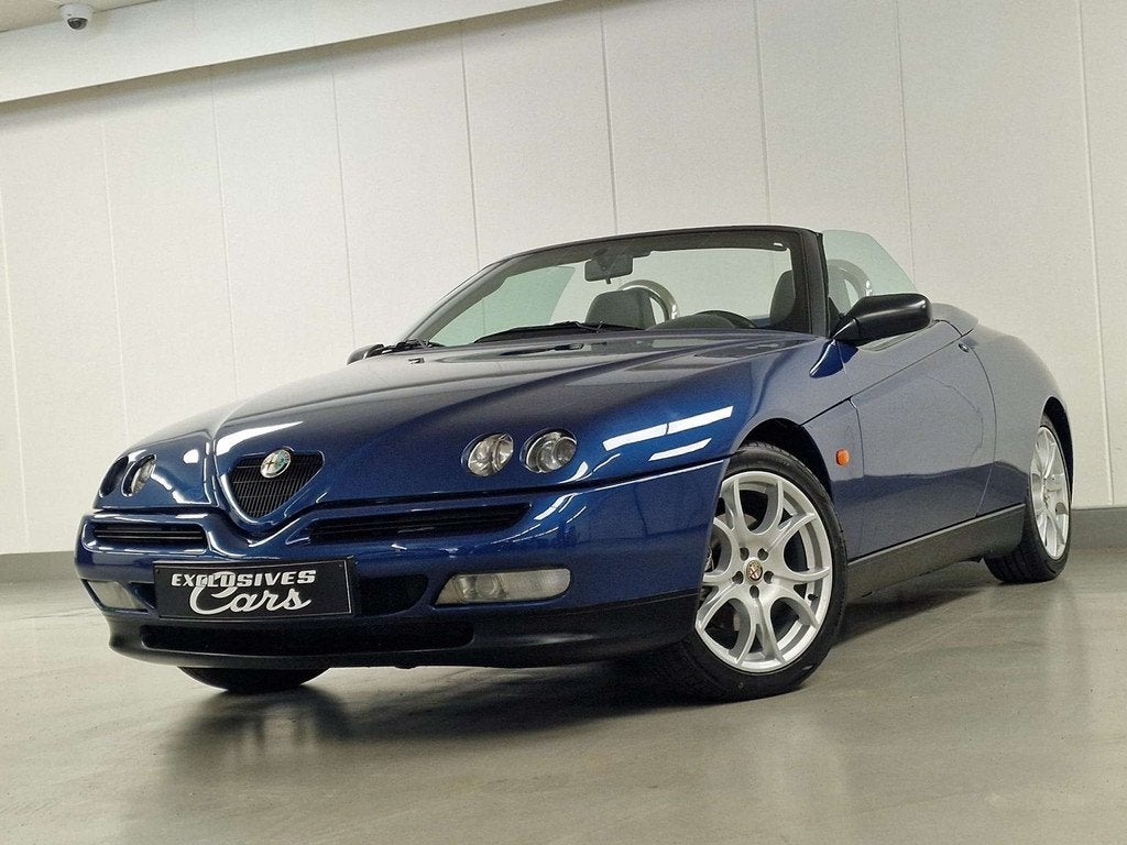 Alfa Romeo Spider 916 3.0I V6 BUSSO 192CV (bj 1996), Voorwielaandrijving, Cabriolet, Blauw, Leder
