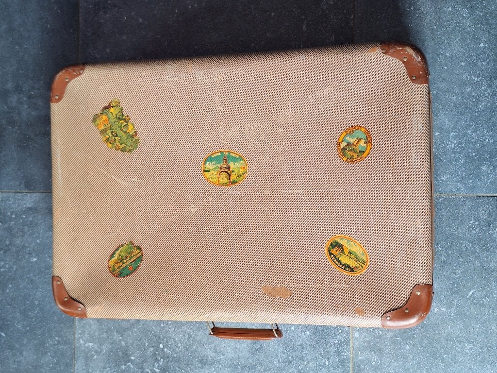 Jolie grande ancienne valise vintage bon état, Enlèvement