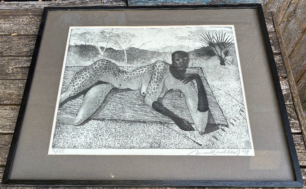 Lithografie 9/25 Marc Eerdekens 1979 Leopard Woman ingelijst, Antiek en Kunst, Gelimiteerde oplage, Lithografie, Ophalen, Personages en Fantasiefiguren