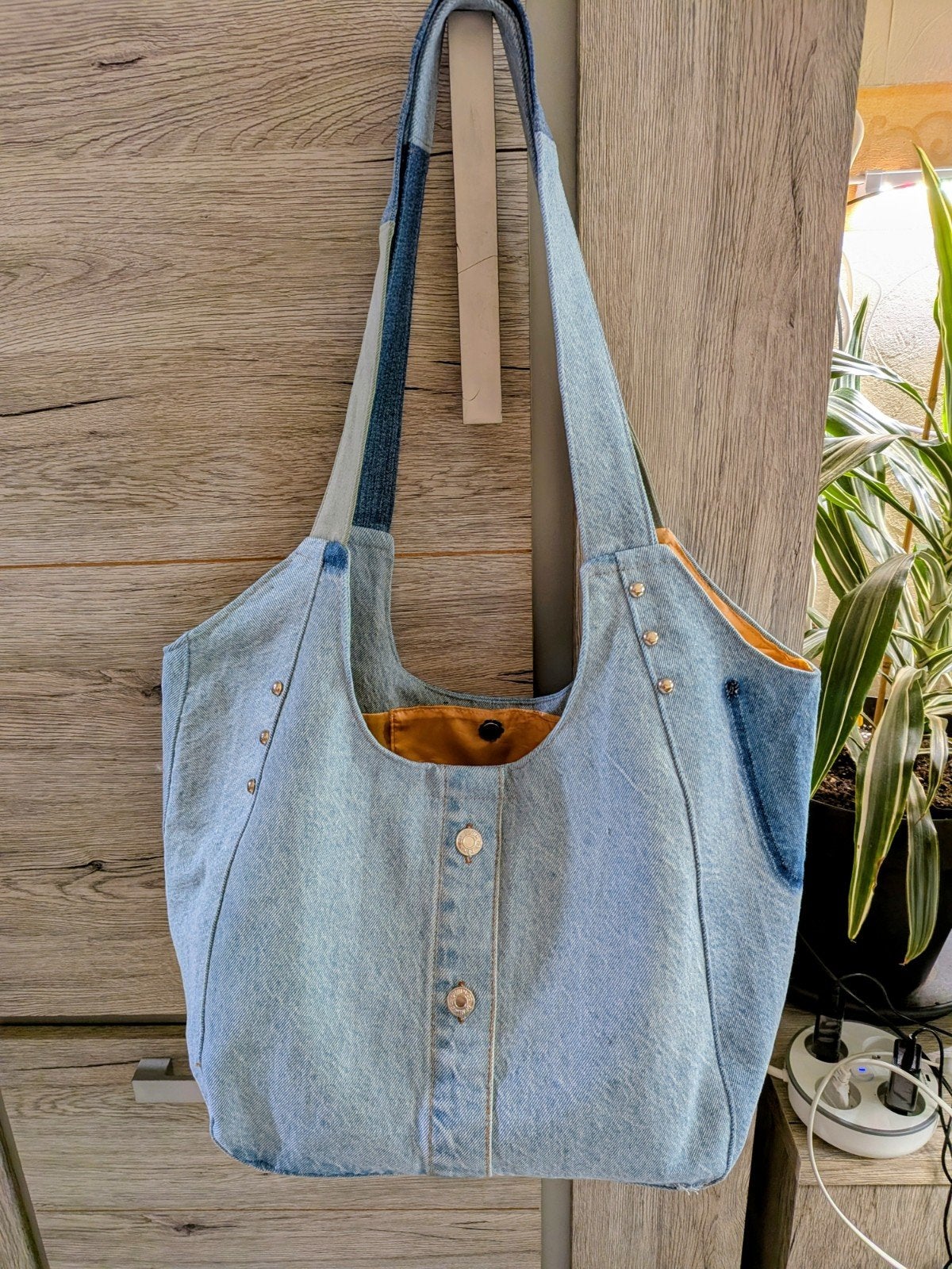 handmade hobotas, Handtassen en Accessoires, Ophalen of Verzenden, Oranje