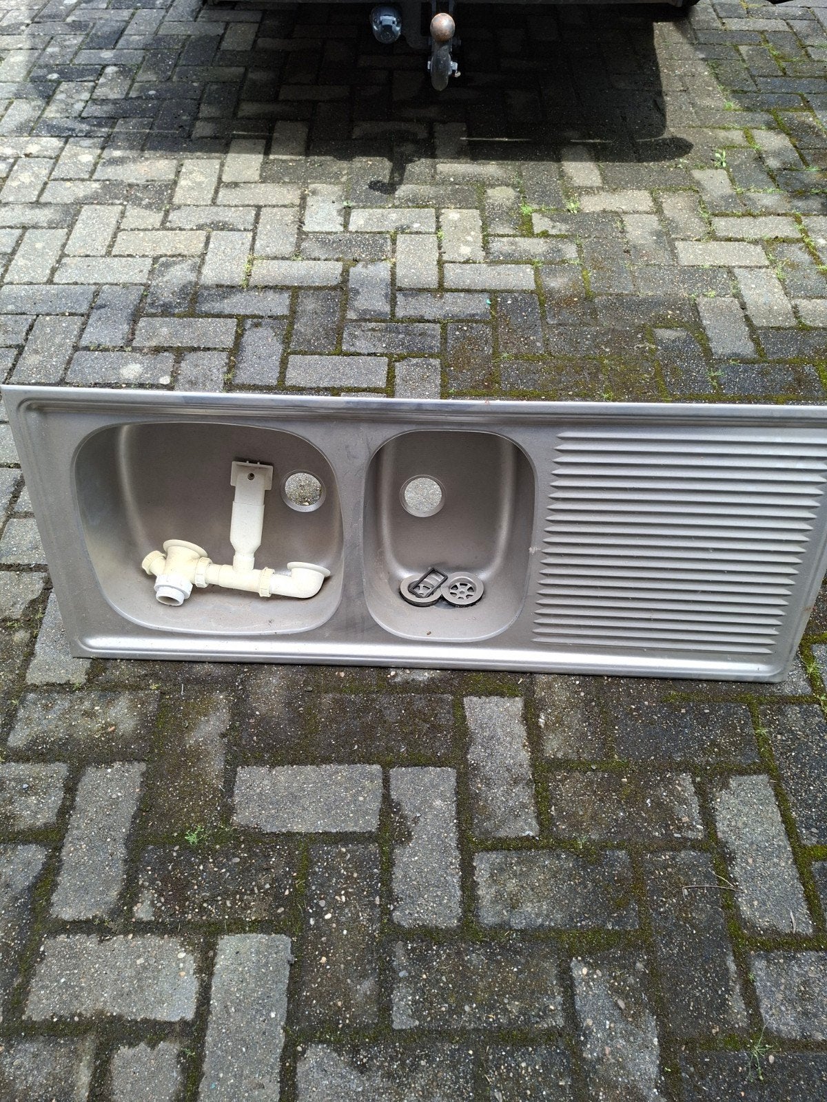 Dubbelle wasbak inox, Huis en Inrichting, Keuken | Keukenelementen, Ophalen