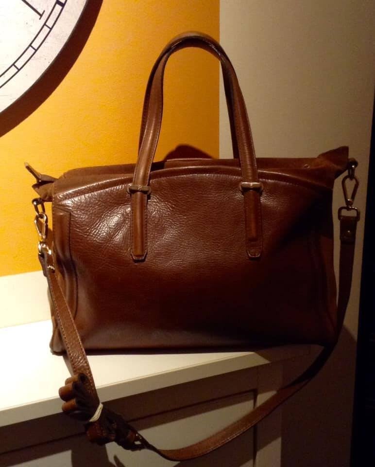 Massimo Dutti grote leren tas, Ophalen of Verzenden, Bruin, Schoudertasje