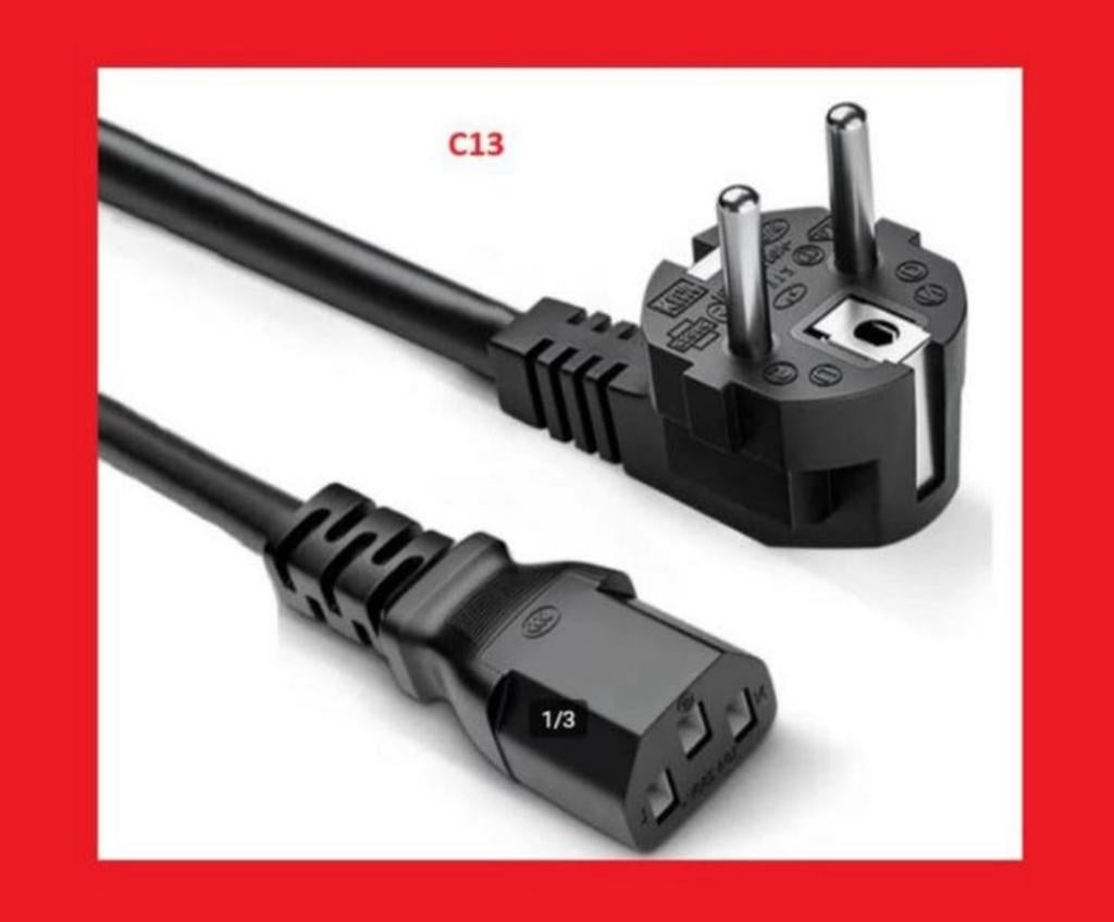 Voedingskabel C13 220v tv adapter computer pc Schuko C7, Audio, Tv en Foto, Audiokabels en Televisiekabels, Ophalen of Verzenden
